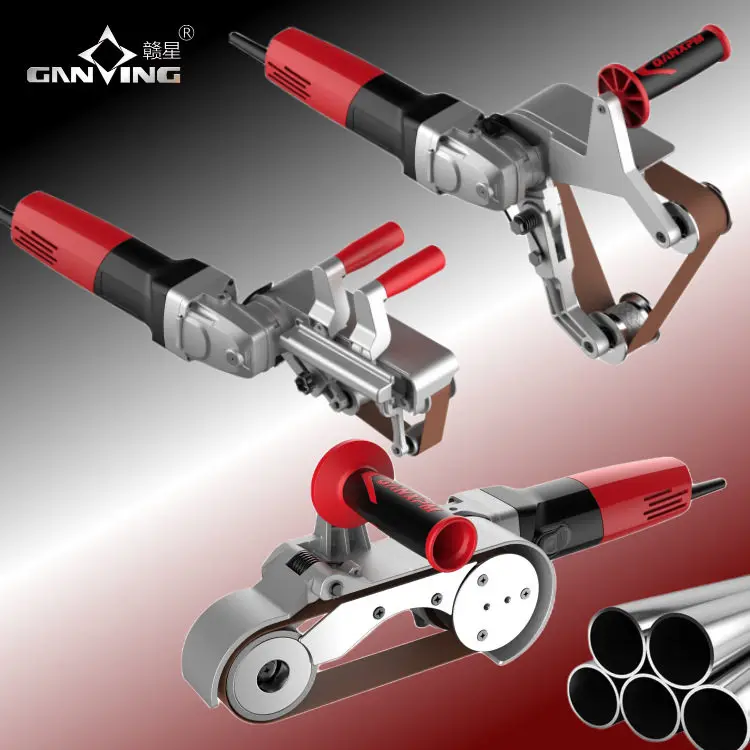 Circular pipe handheld sanding belt machine, stainless steel cylindrical grinding and polishing machine, deburring machine