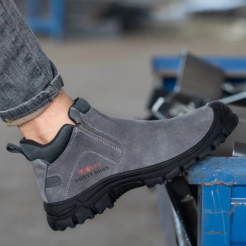 Non Slip Work Boots Men Indestructible Work Shoes Anti-smash Anti-puncture Construction Protective Shoes Welders Insulation Shoe