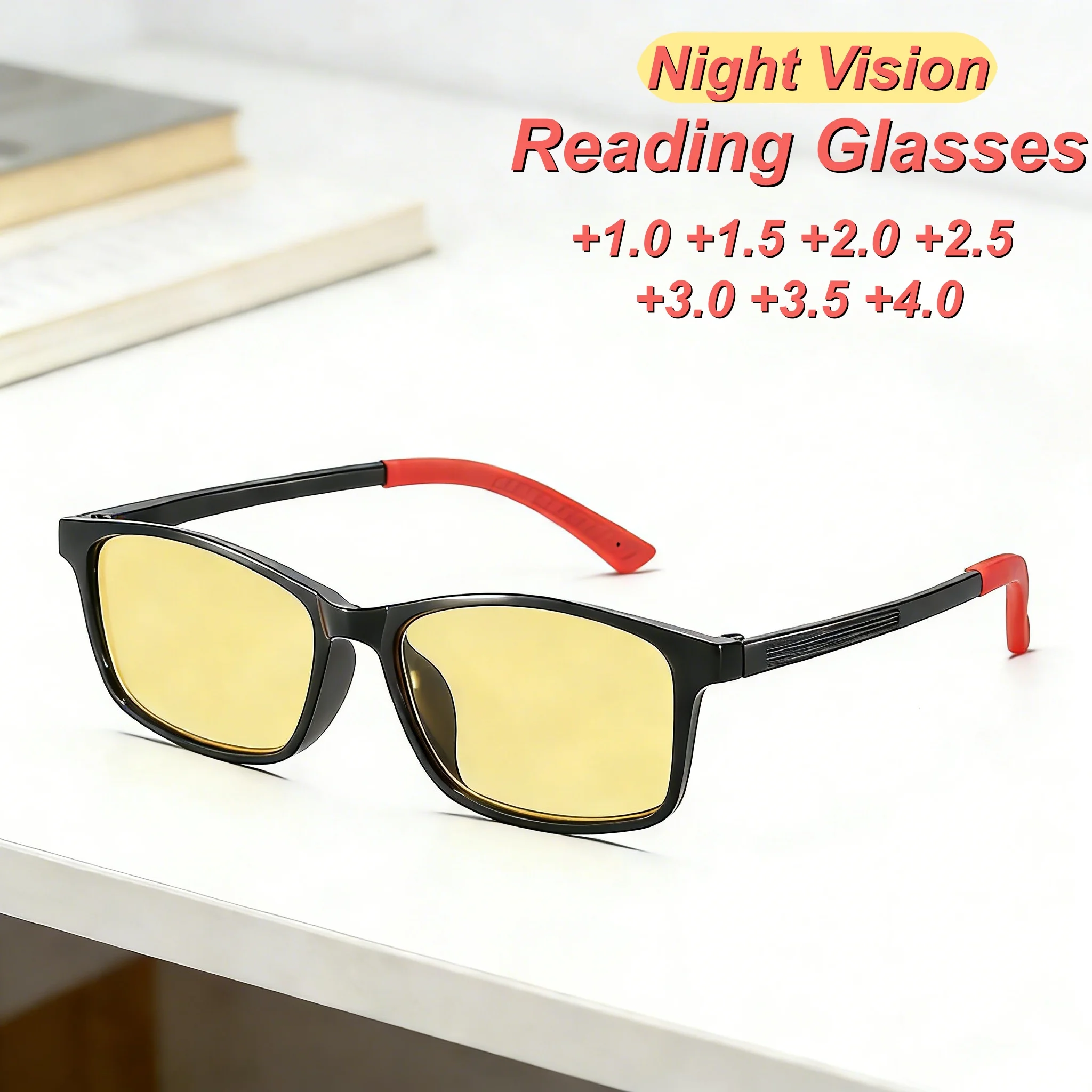 

2026 New Fashionable HD Night Vision Women's Reading Glasses Ultra Light Neutral Night Driving Special Anti Blue Light Glasses