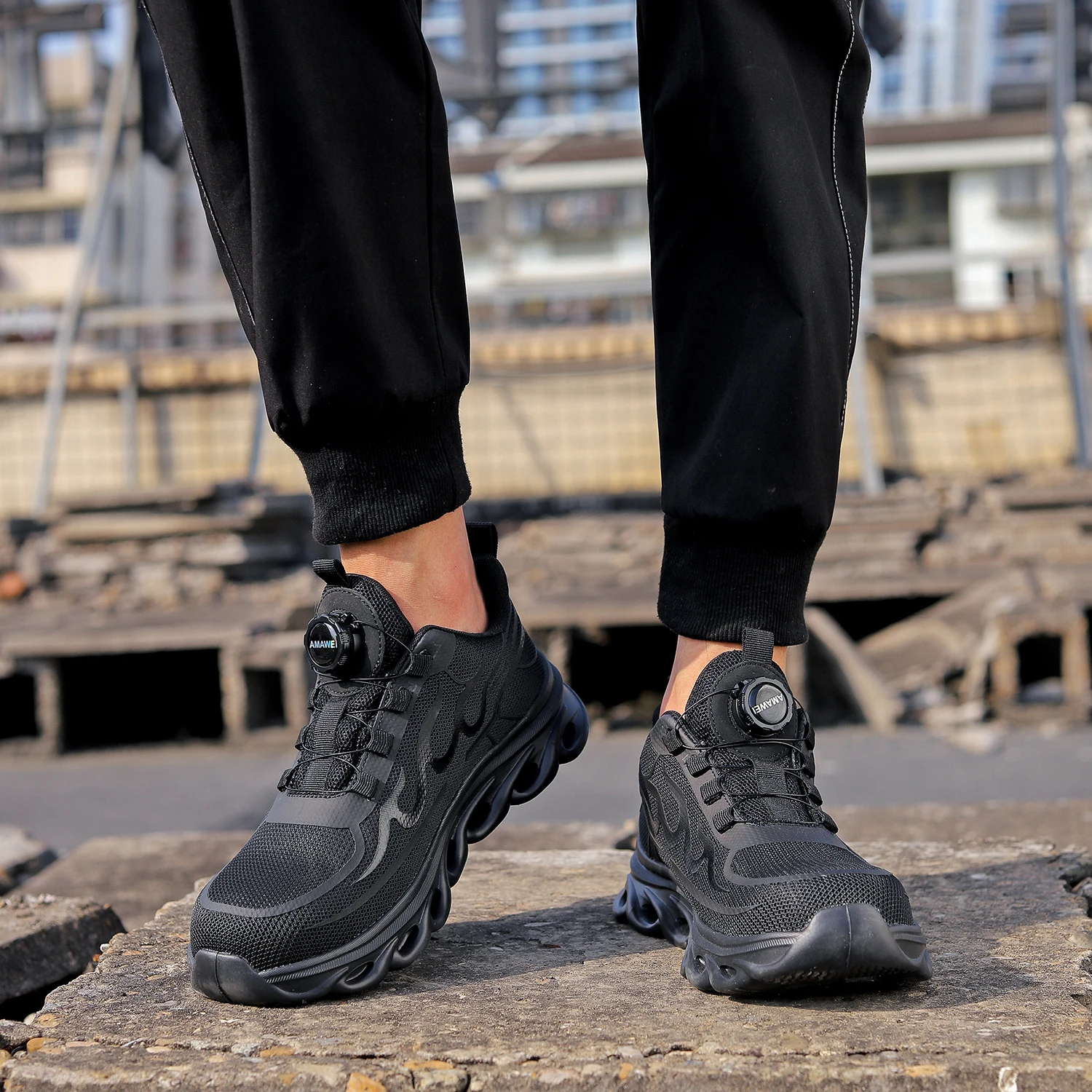 الدورية زر أحذية السلامة الرجال والنساء الصلب تو حذاء رياضة أحذية عمل رجل ثقب برهان أحذية سلامة العمل أحذية واقية #4