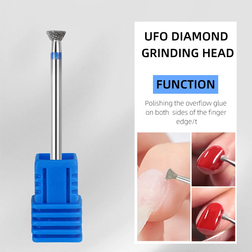 3個のダイヤモンド - 素材ネイルドリルビットセット、アクリル/ジェルネイルのシェーピングとスムージングのためのプロフェッショナルネイルアート研磨ツール