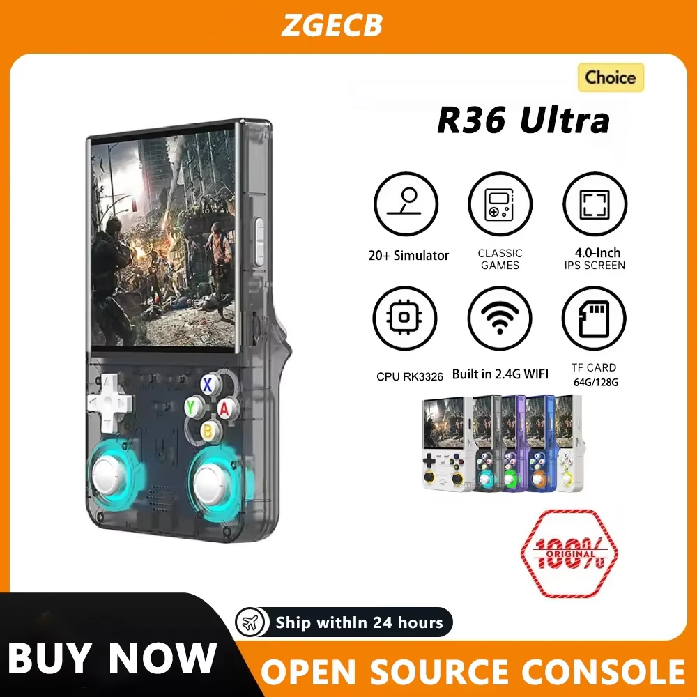 

FLLAPT R36Ultra Retro Handheld Video Game Console Linux System 4.0-inch R36S IPS Screen Portable Pocket Video Player Game