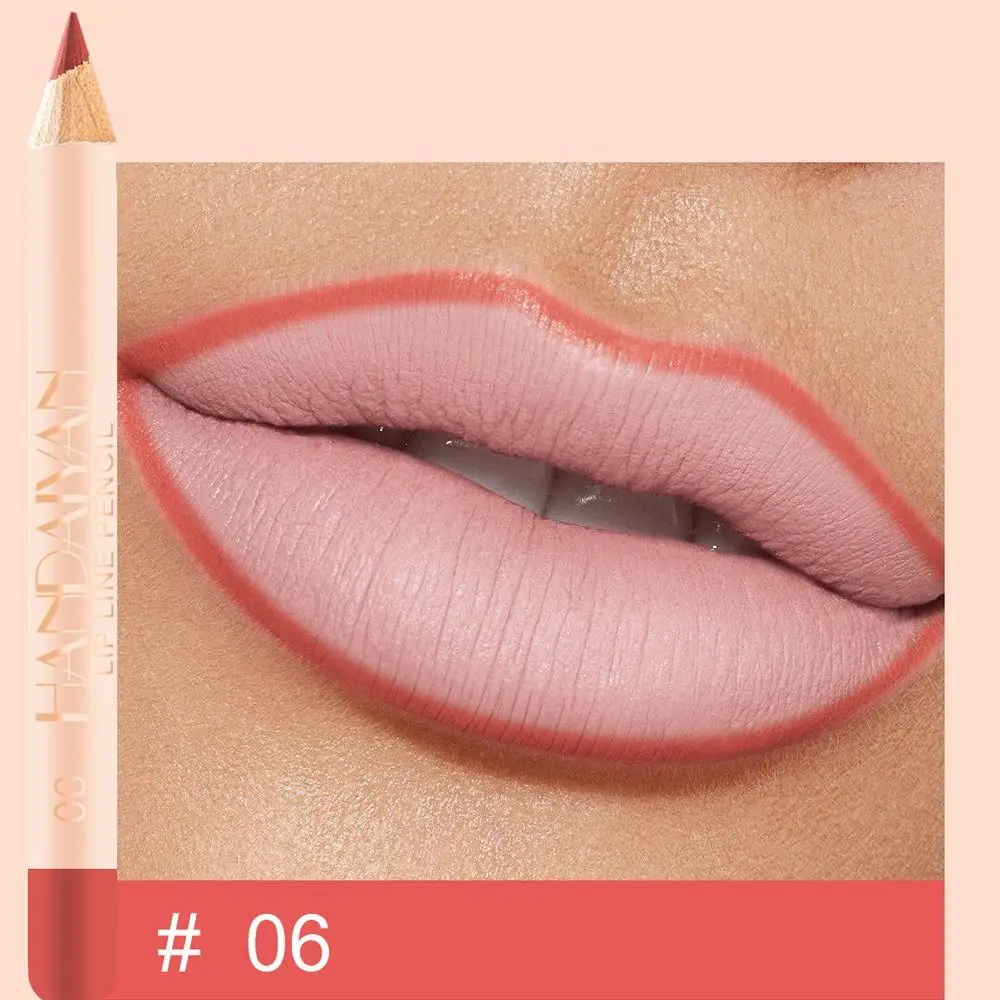 Doce 12 cores fosco lábio forro de longa duração à prova dwaterproof água batom caneta antiaderente copo veludo lipliner nude rosa matiz labial beleza