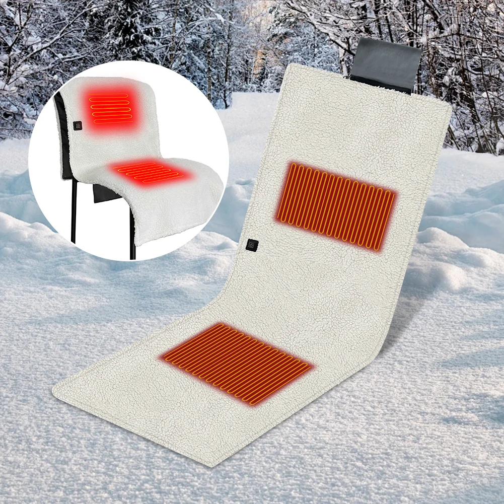 Electric Heated Seat Cushion Waterproof Folding Heating Chair Pad USB Power Winter Warm Seat Pad for Park Stadium Car Travel