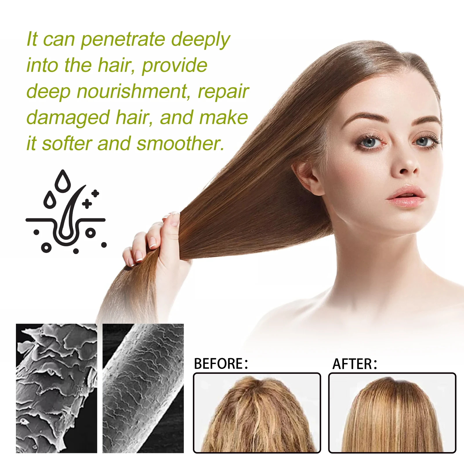 Amla Oil Shampoo Anti Loss Strengthen Root Repair Damaged Hair Anti-Breakage Conditioner Reduce Split Ends Nourishing Hair Mask view 3
