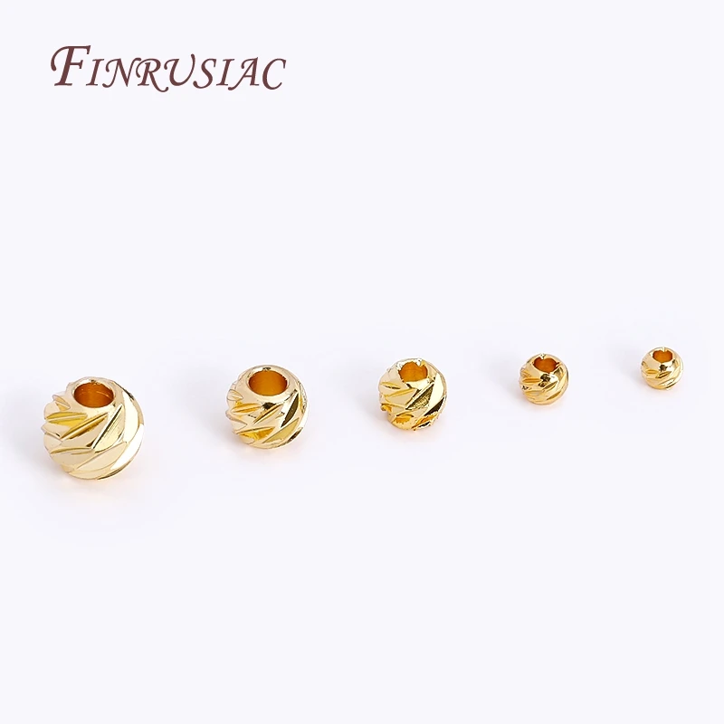 18K vergoldete Abstandshalter-Perlen für die Schmuckherstellung, 2,5-6mm Perlen-Trenner, dekorative Perlen für Armbänder, DIY-Zubehör Großhandel – Detail 27