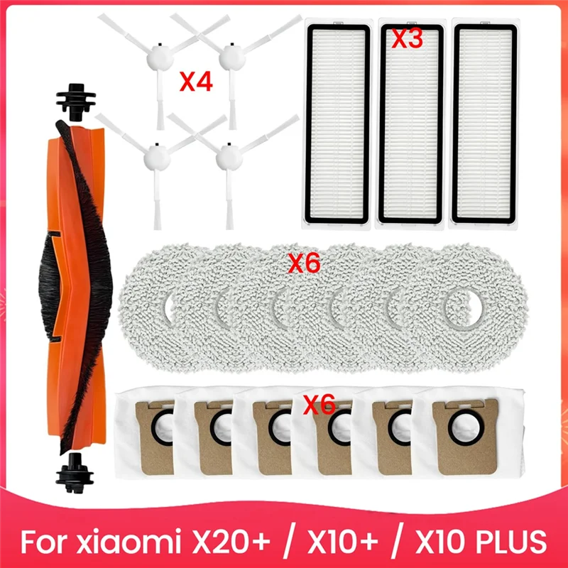مجموعة الملحقات Forxiaomi روبوت فراغ X20 + / X10 + / X10 PLUS فرشاة جانبية رئيسية فلتر Hepa ممسحة منصات أجزاء كيس الغبار