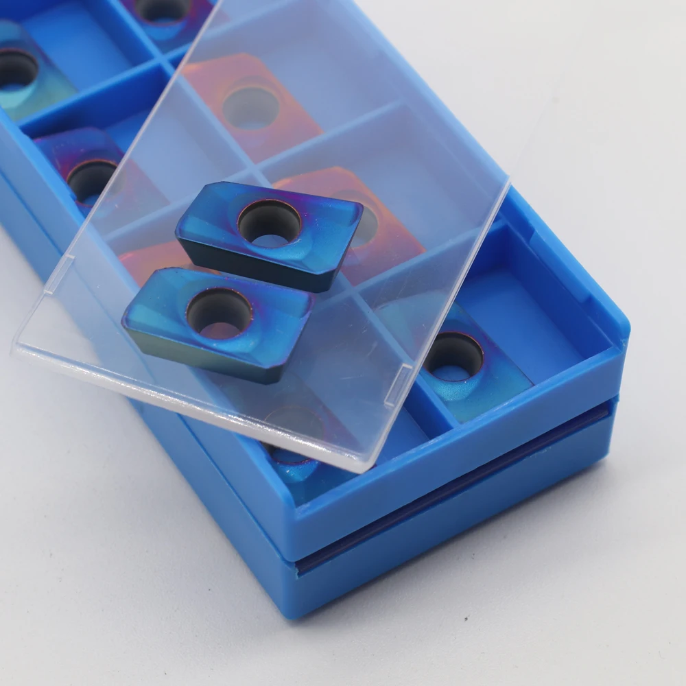 10Pcs  APMT1604-H2 Colorful Blue Purple Milling Carbide Insert Lathe Parts Tool  Milling Tool  CNC Lathe APMT Turning Blade