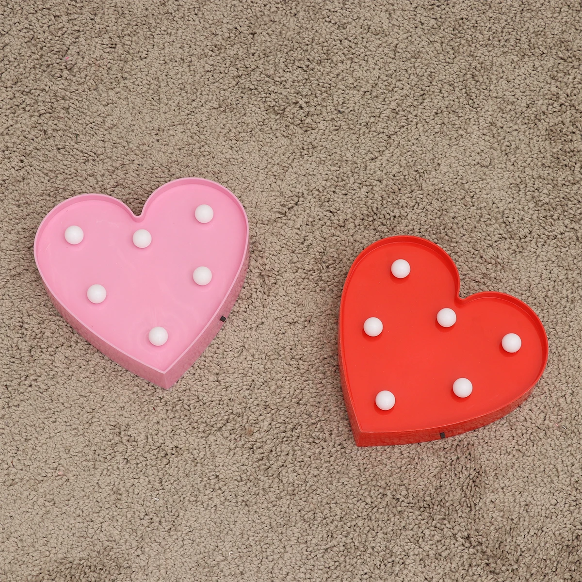 

2 pcs Heart Shaped LED Night Light Pink Decor Mini Lights Operated Portable Valentine Day Lamp Soft Glow Bedroom Living