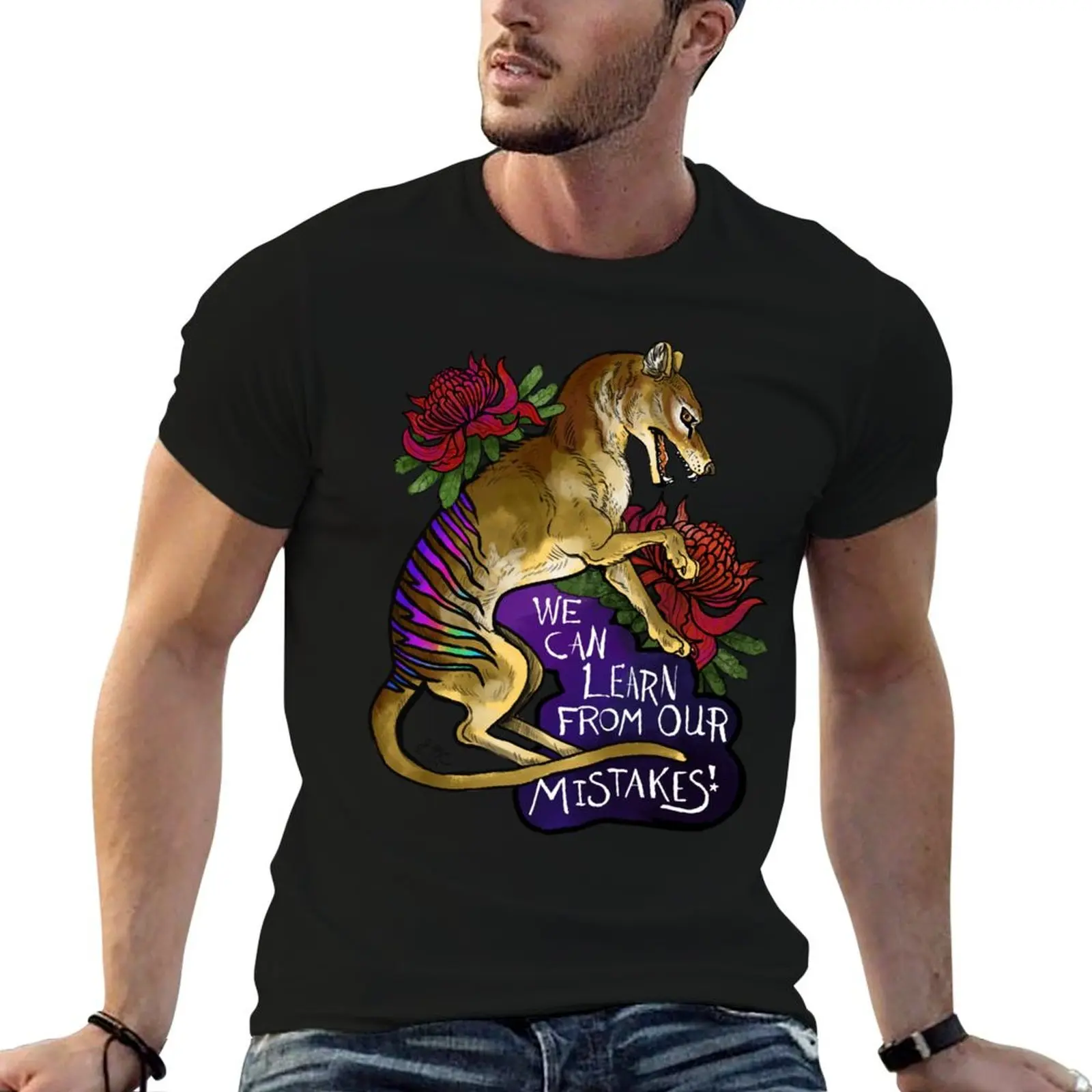Thylacine- we can learn from our mistakes T-Shirt Odor Resistant Short Sleeve Top