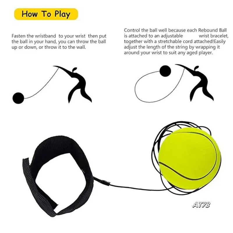 A Bouncy Ball Hand Bouncy Wrist Elastic Wrist Balls Hover Soccer Wristband Toys For Wrist Line Balls Kids Outside Toys Durable