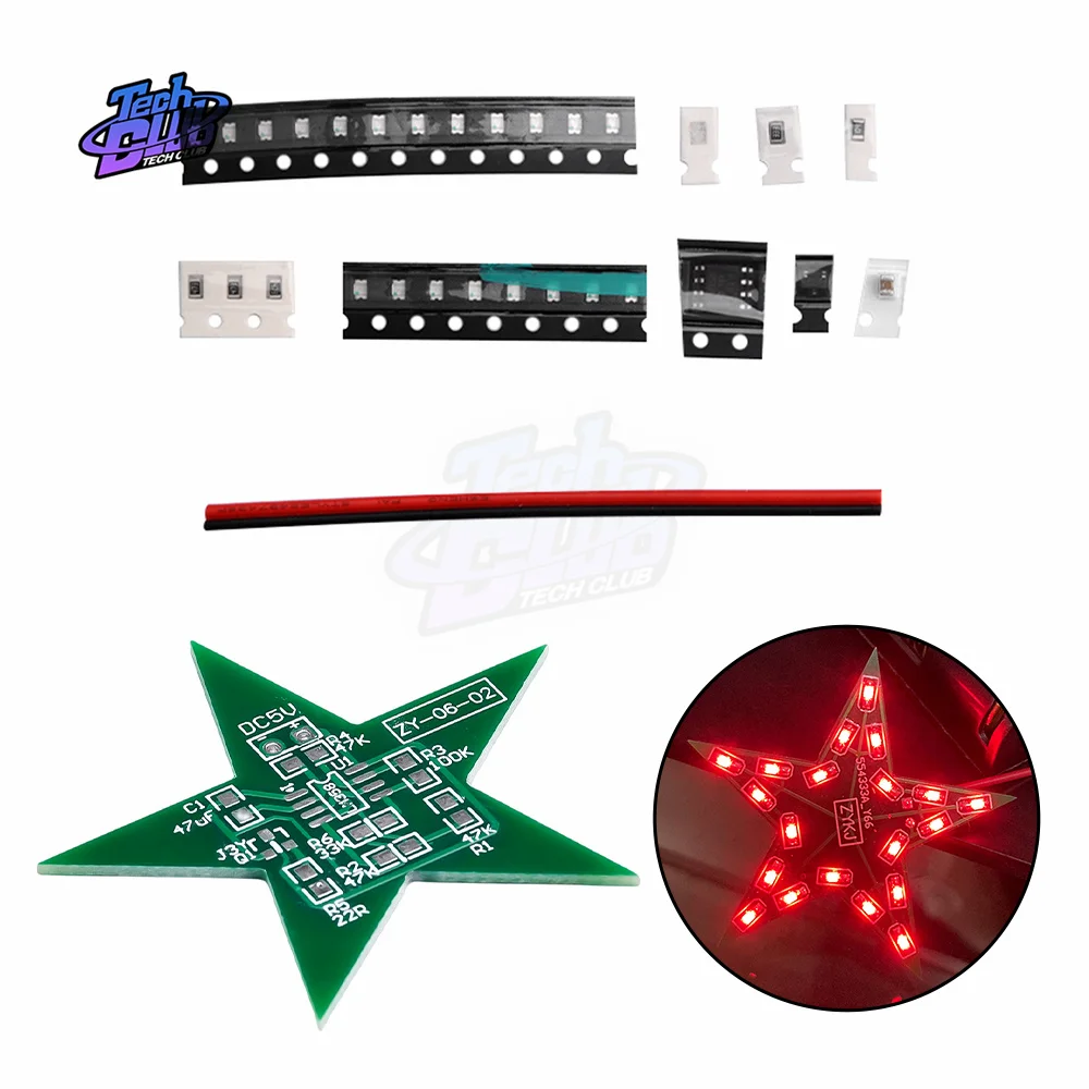 Modulo Led studenti formazione Kit fai da te stella a cinque punte luce di respirazione luce a LED sfumata per l'allenamento di saldatura di natale