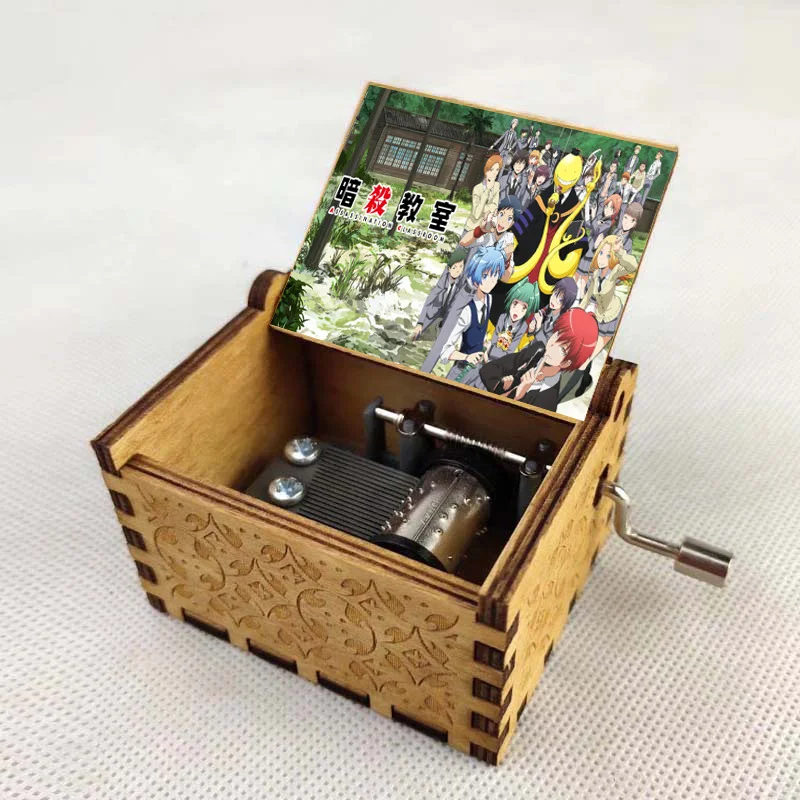 New design anime Assassination Classroom Vintage Mechanical Wooden Music Box Wood Crafts Kids toy new year gift Birthday Gifts