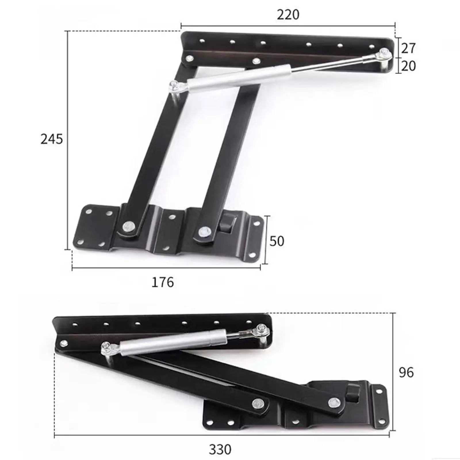 Hydraulic Lift Up Table Hinge Foldable Coffee Table Mechanism Durable Carbon Steel Top Support for Study Desk