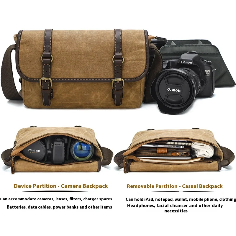 Lens inner liner bag, single-lens reflex photography canvas, men's outdoor digital camera single-shoulder crossbody bag