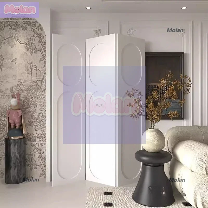 

French medieval screen partition black living room mobile folding baffle artist home minimalist room cover sofa