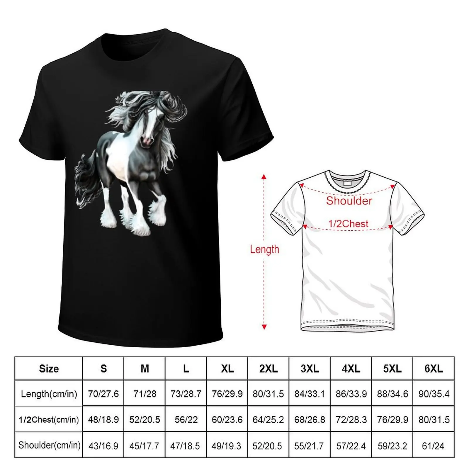 Prince, Gypsy Vanner Horse T-Shirt shirts graphic tee boys animal print mens t shirts pack