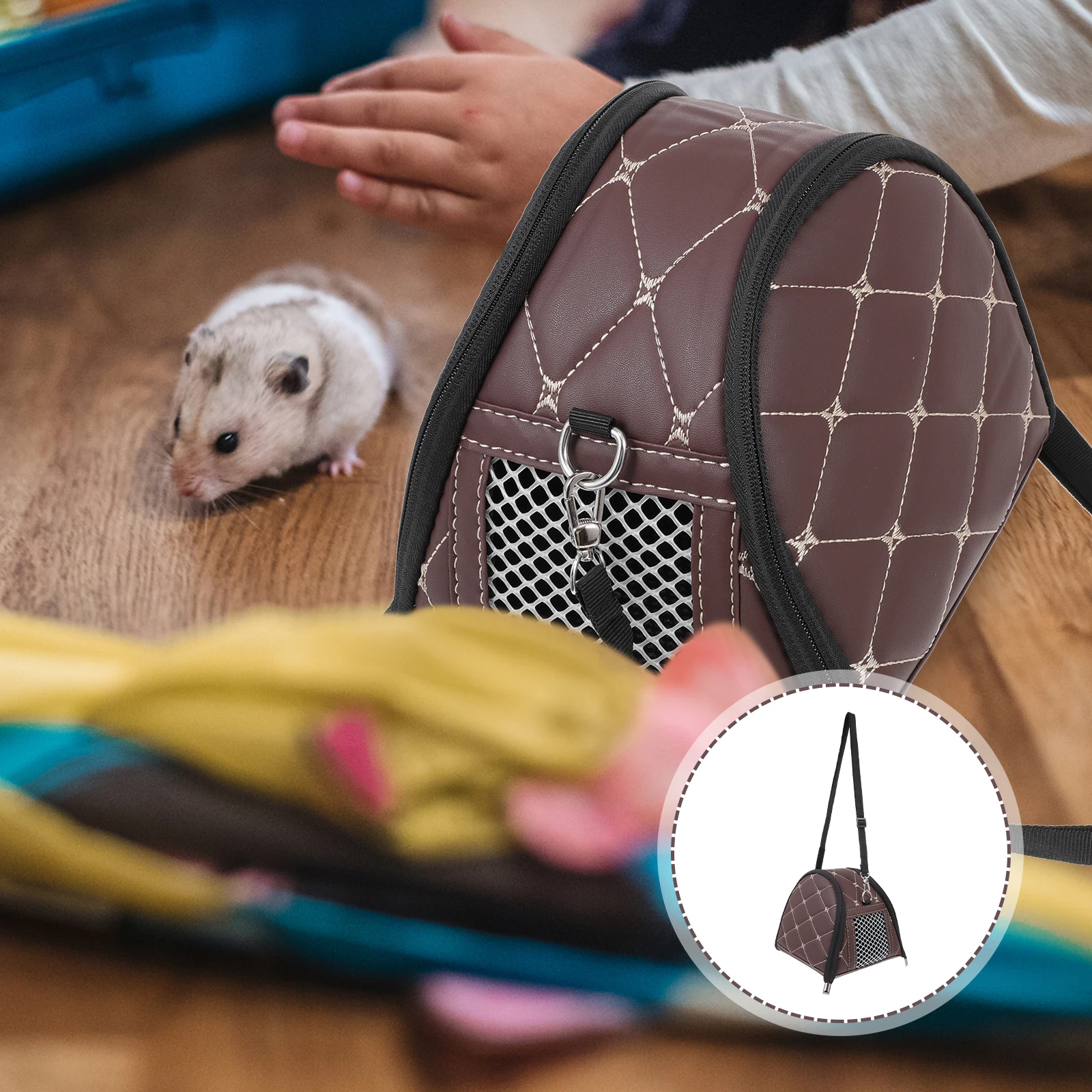 

Small Animal Carrier Portable Pet Bag Hamster Nest Mini Air Hole Travel Squirrel Guinea Pig Chinchilla Rats Outgoing Bag Easy