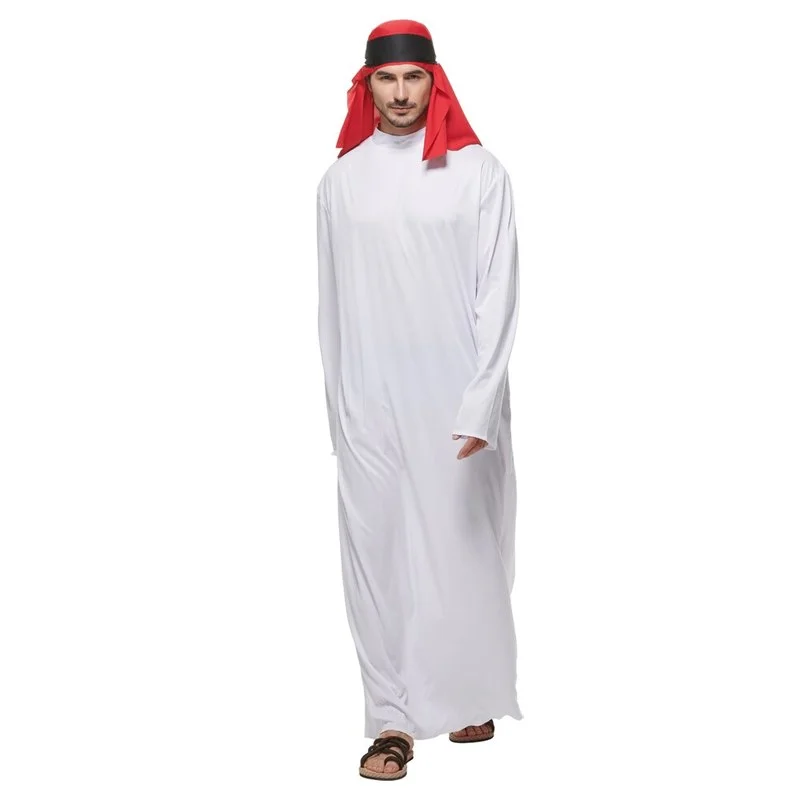 Empresário árabe Verão Branco Trajes Cosplay Confortável Roupas de Halloween Outfit Purim Carnaval Páscoa Fancy Dress