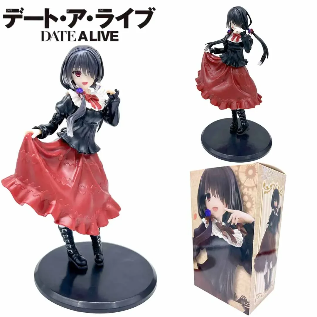 

19cm DATE ALIVE IV Anime Figure Kawaii Kurumi Tokisaki Action Figure Red Dress Beautiful Girl Collection Model Doll Toy Gifts