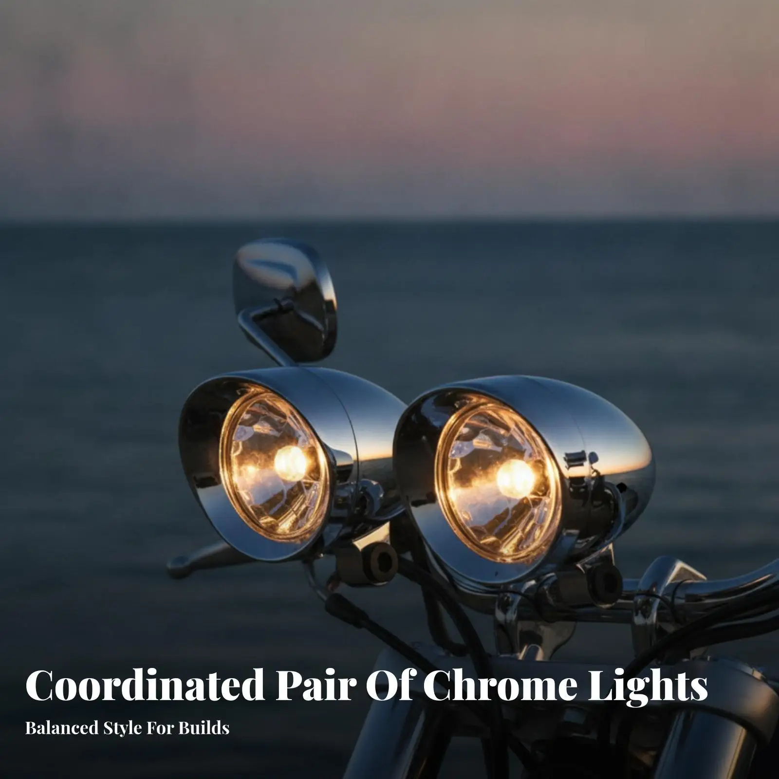 Motorcycle Auxiliary Lamp 12V Black Mounting Bracket Chrome Bullet Fog Light for Cruiser Custom