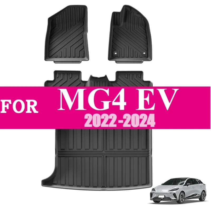

Модели RHD подходят для MG4 EV 2022-2024, автомобильные коврики, коврики в багажник, коврики TPE 3D, всепогодные, с правым рулем, черный интерьер