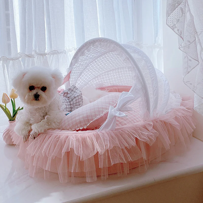 High-end four seasons pet cradle detachable washable kennel cat bed Teddy Maltese small dog.