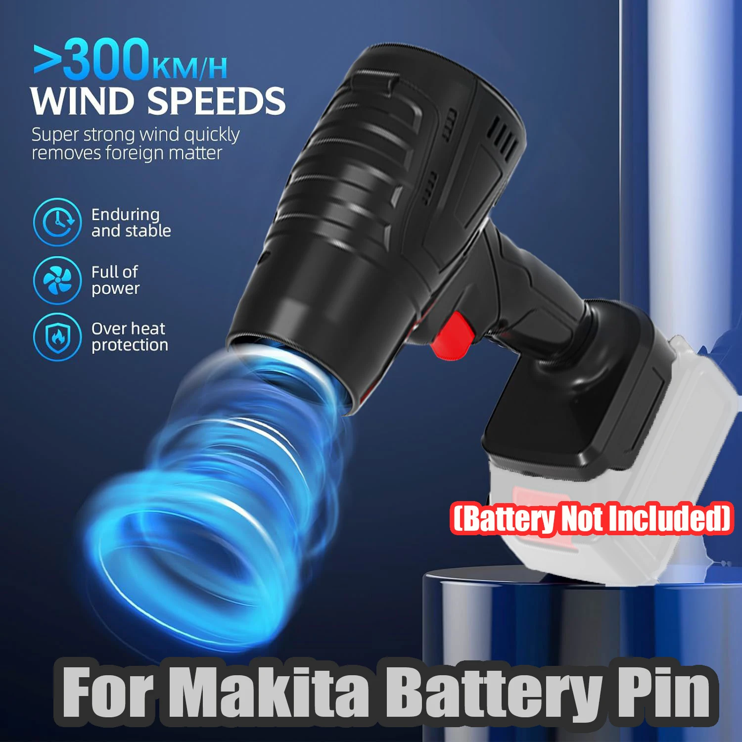 

Электрический воздуходувка Турбовентилятор Электрический беспроводной ручной струйный вентилятор Инструмент для выдувания пыли в виде снежного листа для аккумуляторного штифта Makita