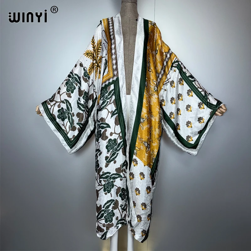 WINYI Africa boho Kimono aperto sul davanti Abiti caftano donna musulmana Cardigan abiti da spiaggia copricostume da spiaggia maxi cappotto da festa