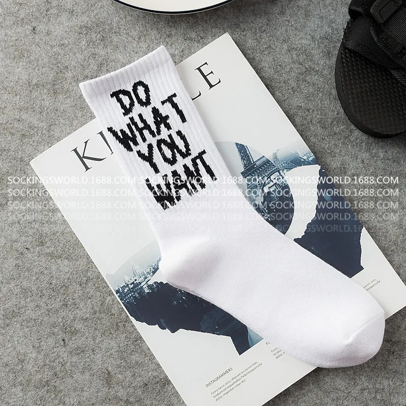 Hip Hop Socks Mens High Quality Cotton Letter Socks Streetwear Casual Skateboard Sock Unisex Harajuku