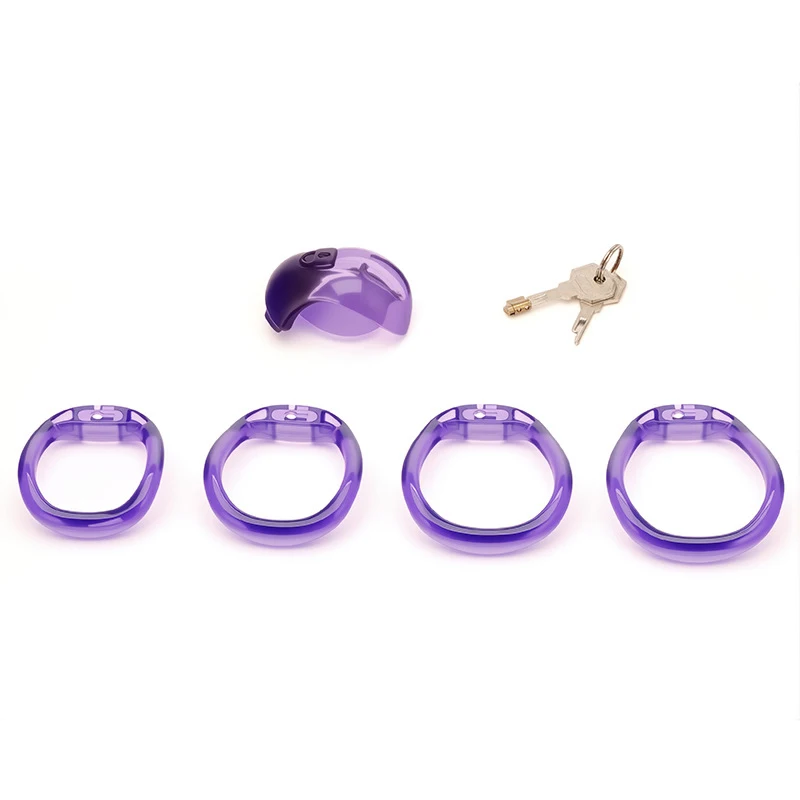 Plastic Micro Femboy Male Chastity Device Cock Cage Penis Ring Adult Sex Toys for Men Pussy CB Lockable Cock Cage With Mini Lock - view 6