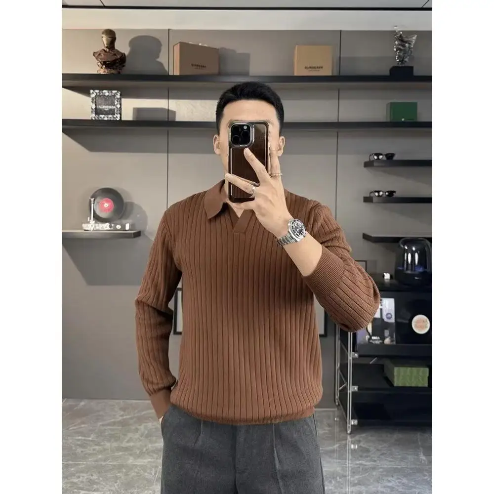 

Повседневный вязаный свитер в американском стиле ретро с v-образным вырезом, мужской цветной открытый кардиган, мягкий полиэстер, длинная зимняя верхняя одежда све