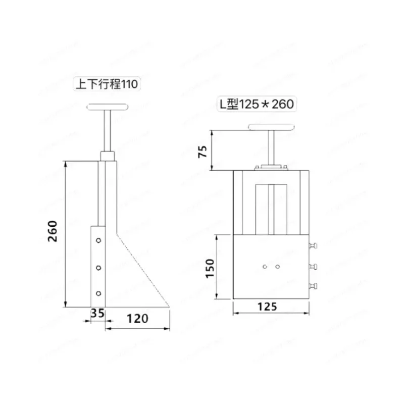 Manual Lifting Dovetail Slide Table, Cast Iron L-Type Guide Module For Optical Bench Fixture