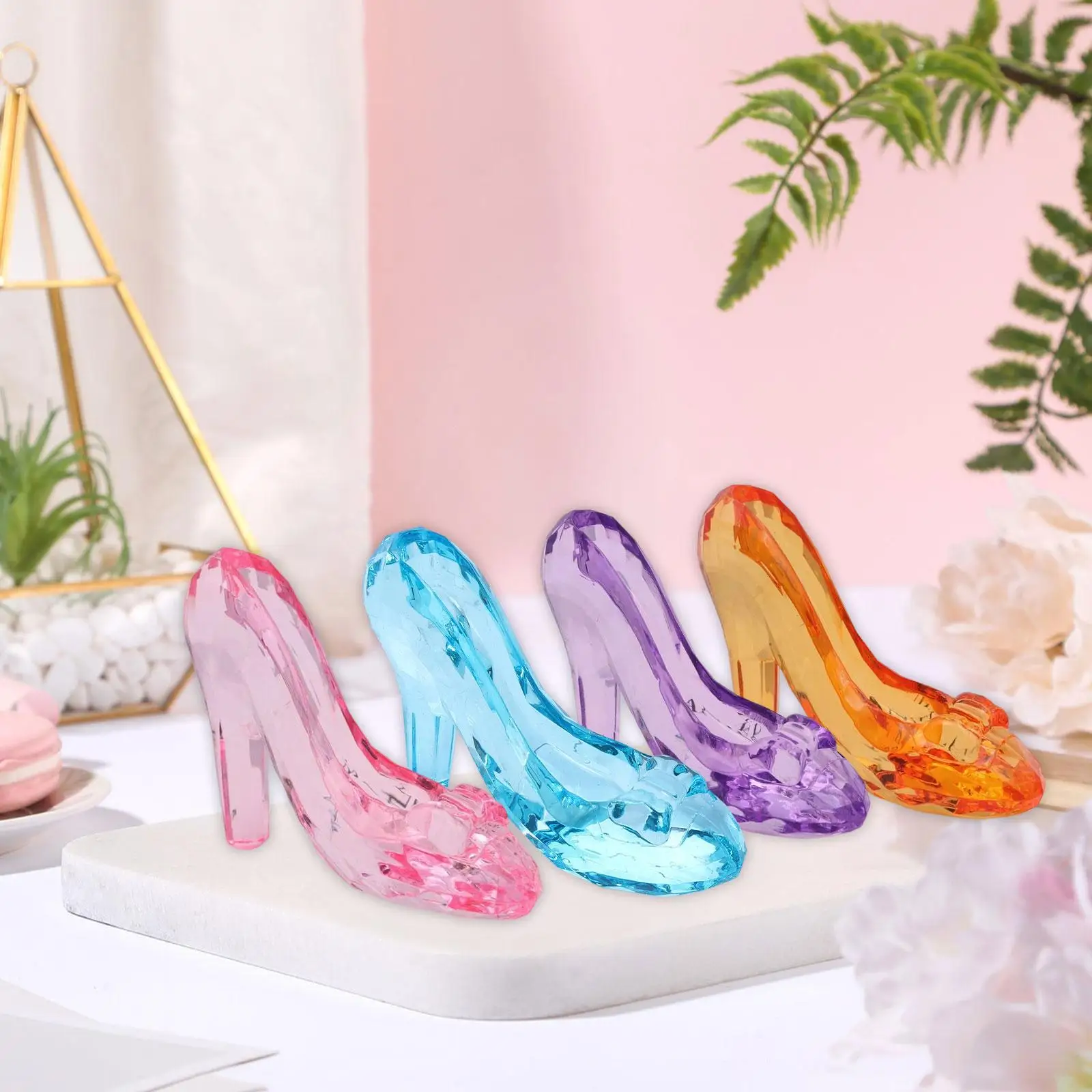 プリンセス ハイヒール アクリル ファッション 女の子用、ディスプレイ、コレクタブル、スリッパ、卓上装飾靴彫刻、イベントパーティーの記念品用