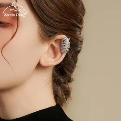 Gold Silver Color Metal Leaves Ear Clips Without Piercing For Women Sparkling Zircon Ear Cuff Clip Earrings Wedding Jewelry