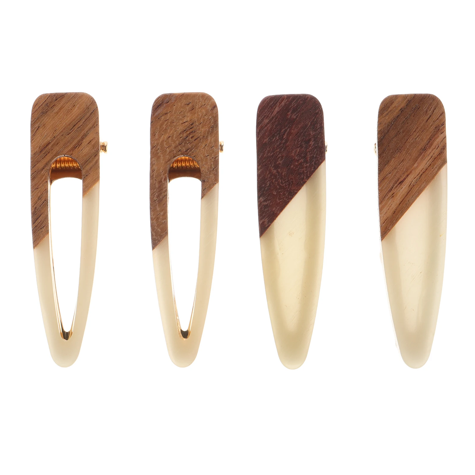 

4pcs Retro Acrylic Wood Simple Hair Clips Hairpins For Women Party Banquet Daily Wear Bobby Pins Barrette Elegant