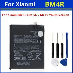Bilashmart BackShell 4160mAh Phone Battery BM4R Xiaomi Mi 10 Lite 10Lite 5G Zoom Replacement Batteries Bateria + Free Tools