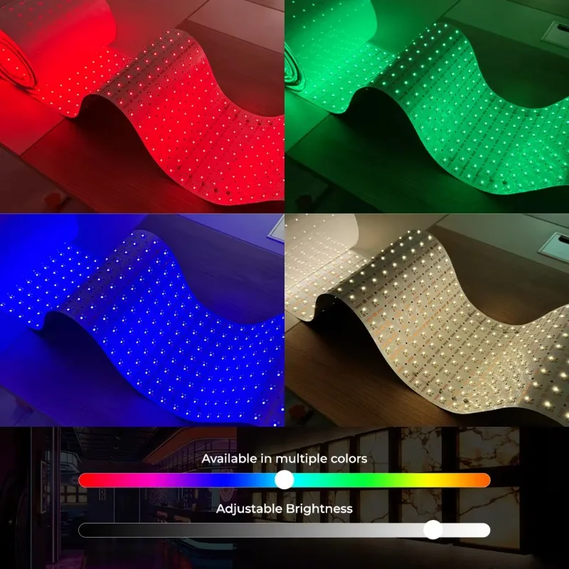Ultra-long 10M flexible LED panel lamp DC24V 1296 LED roll-to-roll lamp for marble stone backlighting