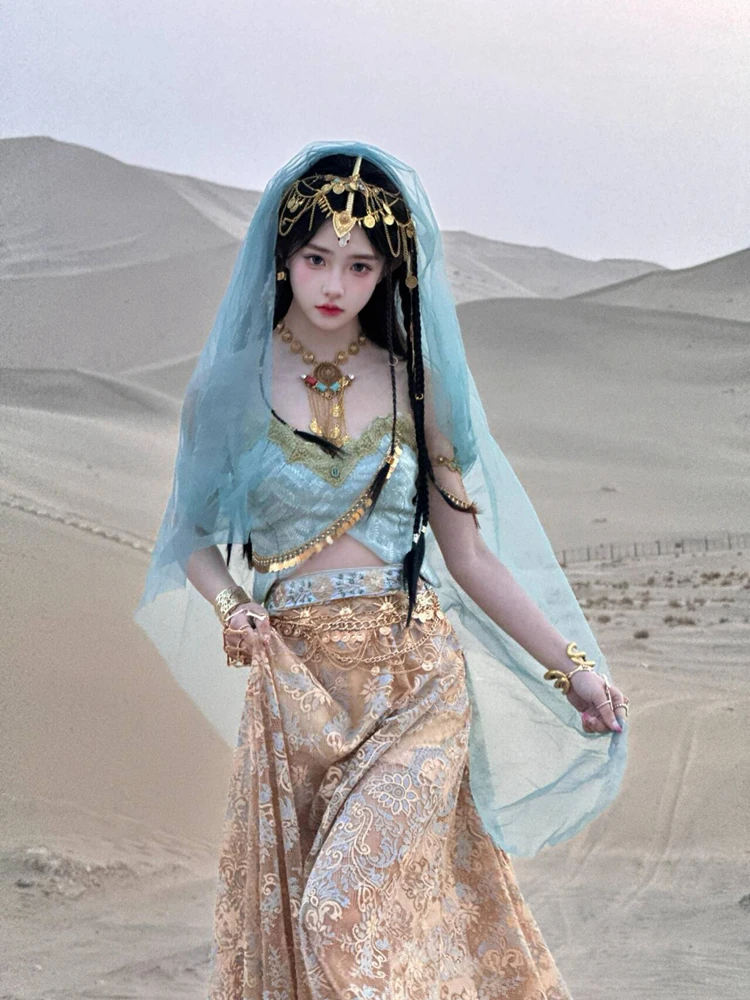 

Новый стиль: Дуньхуанский наряд для фотосессий в этническом стиле, двойная версия, для путешествий и фотосъемки в стиле принцессы