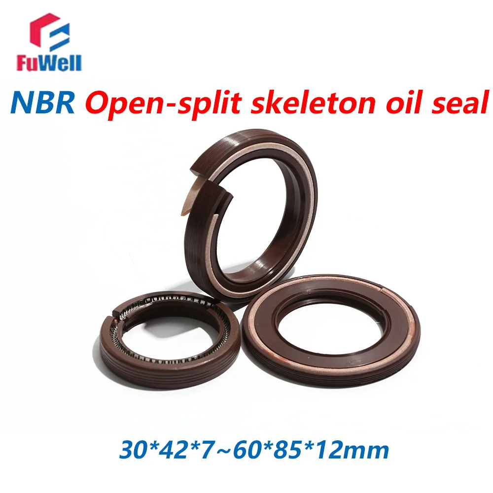 Fuwell Nitrile Rubber Open-Split NBR Skeleton Oil Seal O Ring ID 30mm-60mm Pressure  & Wear Resistant Mechanical Oil Seal Gasket