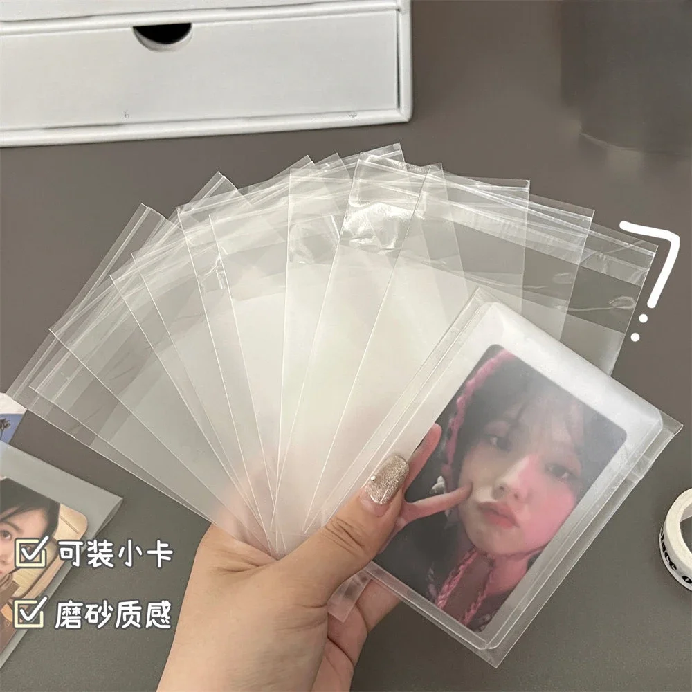 Protecteur de carte photo transparent pour Kpop, pochette transparente, porte-carte photo, chargeur supérieur, idole Kpop, 13x8cm, 100 pièces