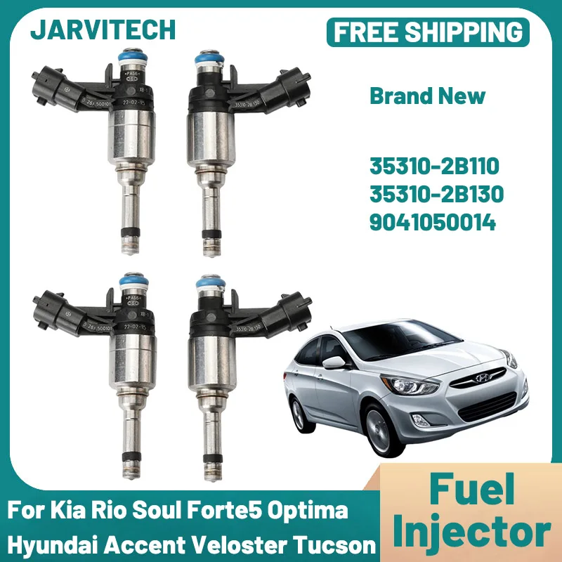 Fuel Injector 35310-2B110 9041050014 Fit For Hyundai Veloster Accent Tucson Kia Rio Soul Forte5 Optima 1.6L 12-2018 35310-2B130
