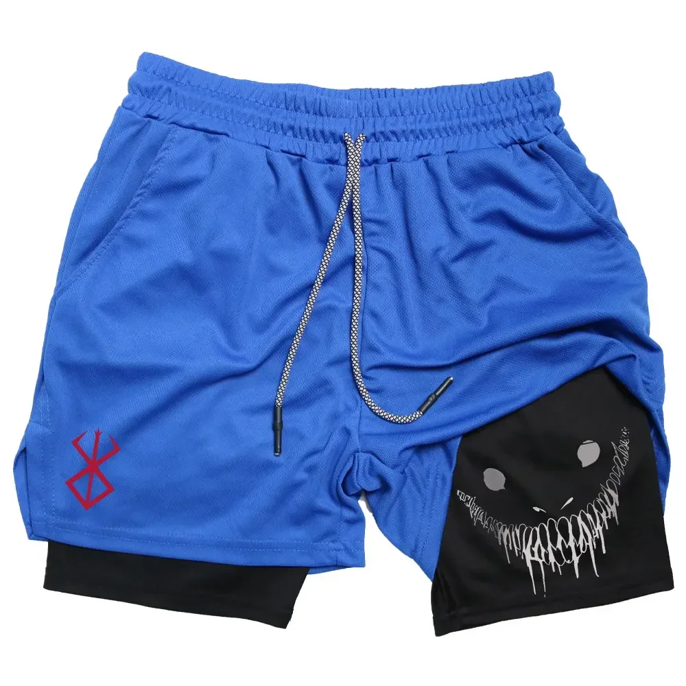 2in1 Breathable Men Basketball Shorts GYM Basketball Breathable Running Workout Quick-Drying Shorts Fashion Shorts Summer Shorts