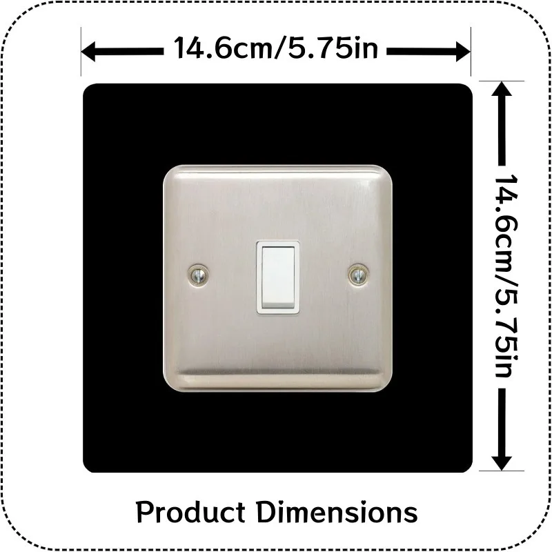 1/2/4PCS 14.6×14.6CM Brushed Black Switch Cover Outlet Frame Self-Adhesive Electrical Plate Trim Home Wall Decor