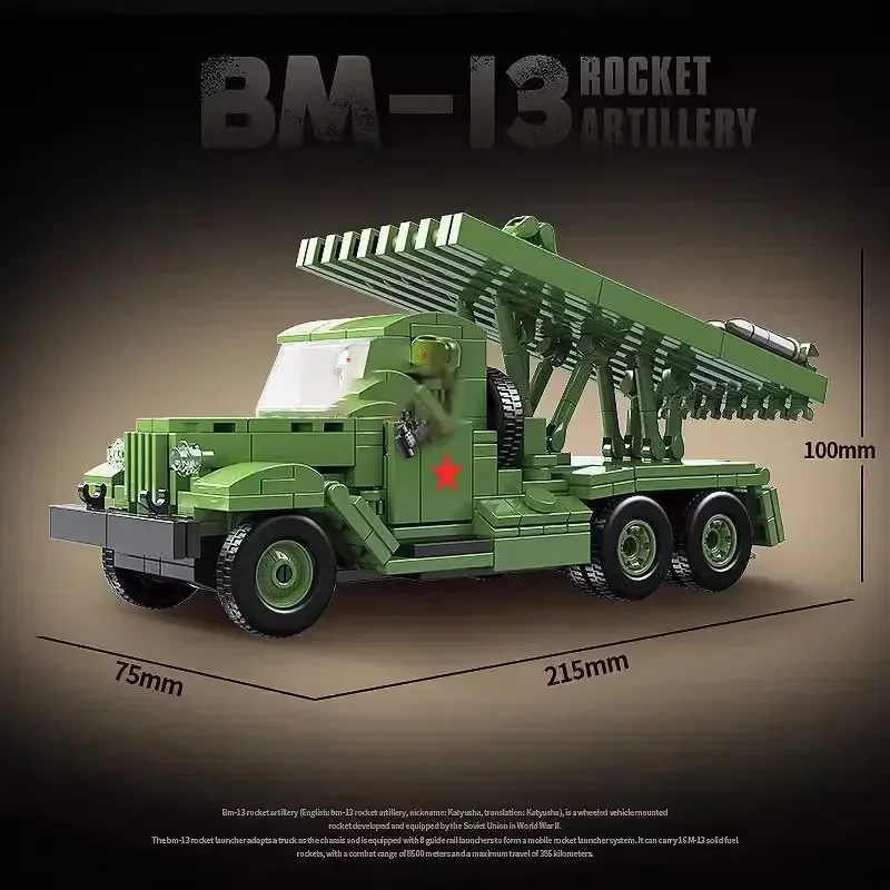 

NEW Military World War II BM-13 Rocket Artillery Building Block Toy Collection Model Children for Christmas and Birthday Gifts