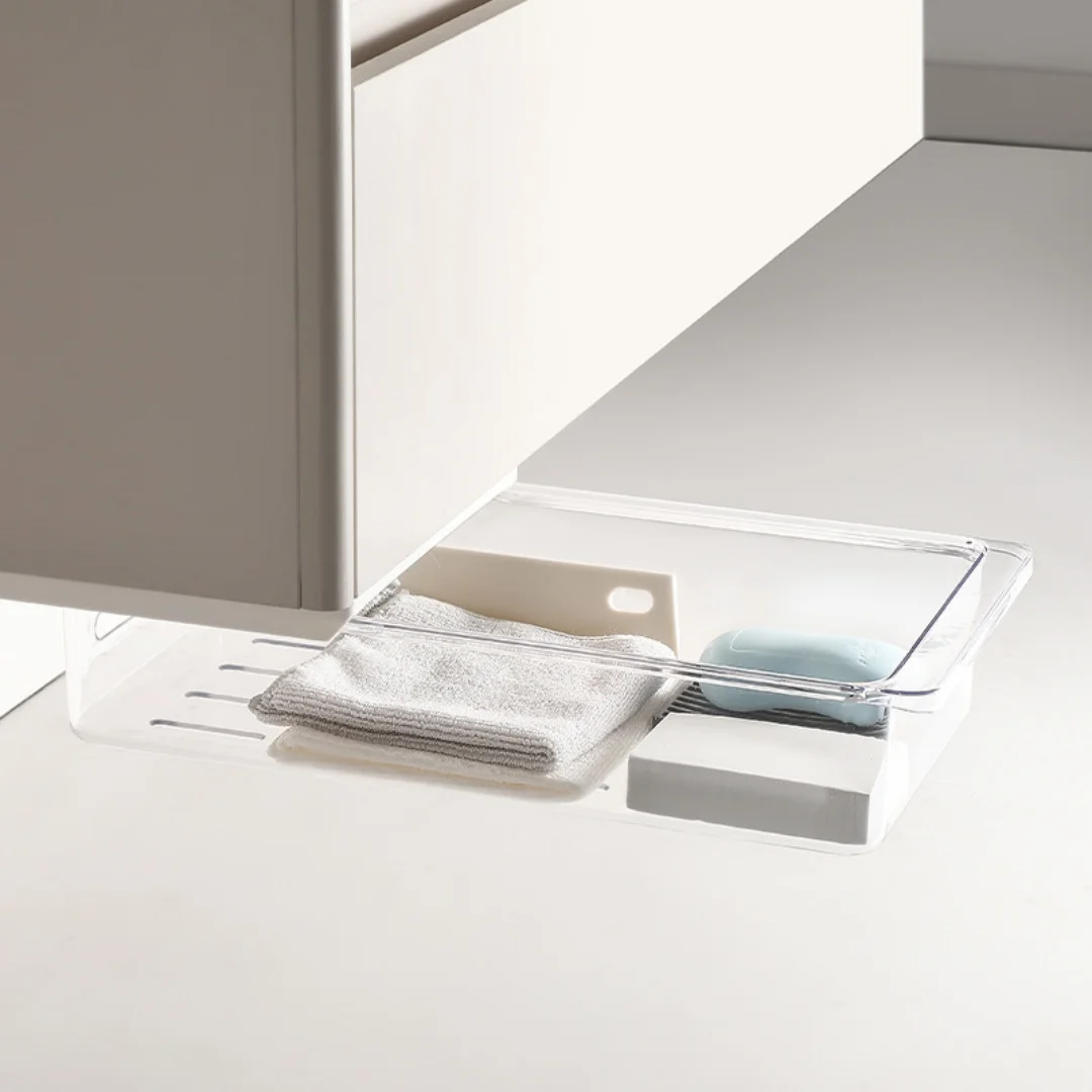 Clear Drawer Storage Box With Dustproof Lid Stackable Transparent Plastic Organizer Ventilated Drain Hole Space Saving Multi-pur