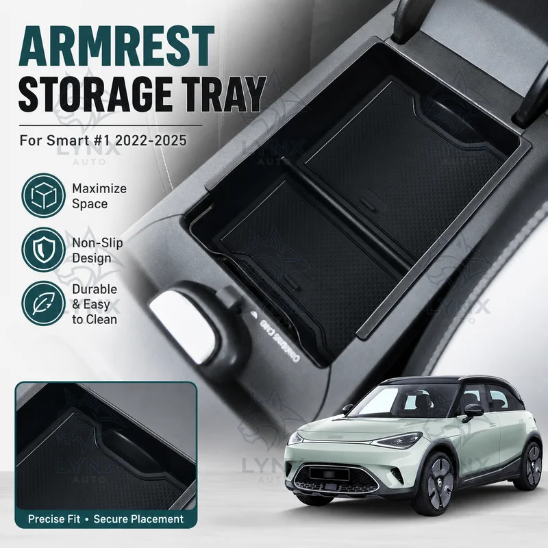 For Smart #1 2022-2025 Armrest Box Storage Organizer Center Console Tray Car Interior Accessories Decoration Mod