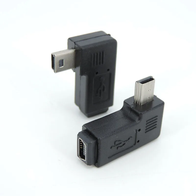 Mini USB 5pin Elbow Male to Female 90 Degree Adapter M to F Left and Right Angle Extended Adapter Converter Connector a7