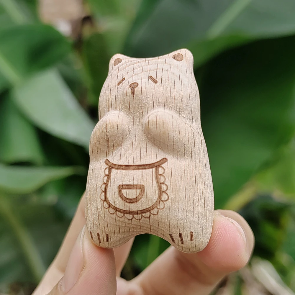 Hand-Carved Wooden Bear Figurine Ornament, Simple Style, Abstract Style, Suitable for Desktop Decorations, Party Decorations, Men's Gifts, Interior Decorations, Bedroom, Office, Back-To-School Season Gifts