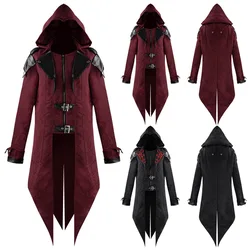 Assassin Cosplay Hooded Jacket 2 Color Medieval Streetwear Outfit Edward Assassins Creed Halloween Costume Men's Street Fashion